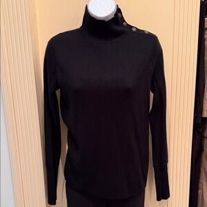 J.Crew Factory Button-Shoulder Mockneck Sweater
